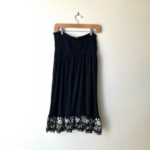 Juicy Couture Black Strapless Floral Dress